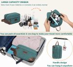 Wogarl Toiletry Bag for Men, Leather and Canvas Travel Toiletry Bag Dopp Kit Shaving Bag for Travel Accessories (Army Green) - Image 4
